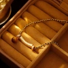 Hyacinth Douyin's best-selling trendy tiger's eye stone smile pendant necklace, a fashionable, light luxury and high-end collarbone chain necklace details Picture
